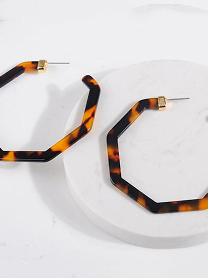 Leopard Geometry Acrylic Eardrop