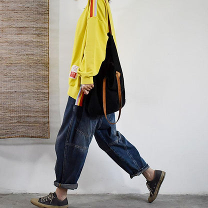 Buykud Colored Stripes Patchwork Long Sleeve Blouse