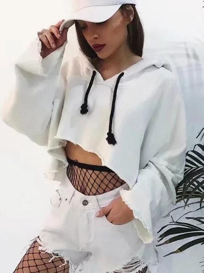 Cut Out Hooded Sweatshirts