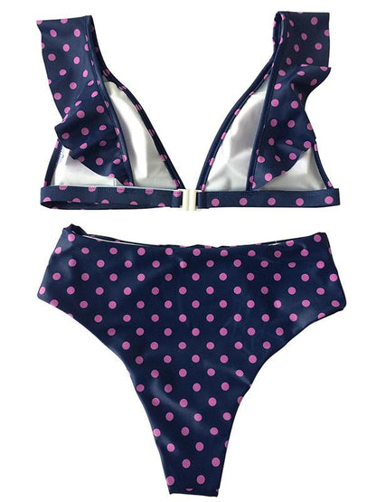 Polka-dot Printed Bikinis Swimwear