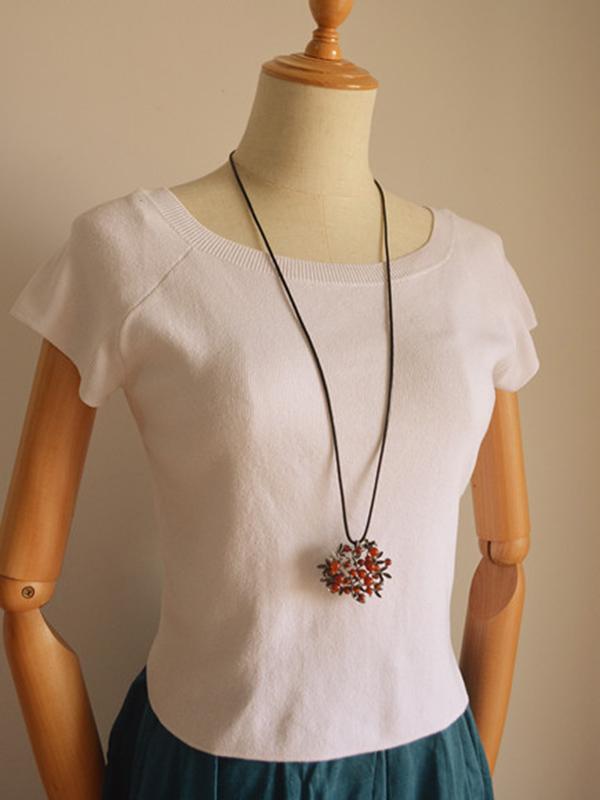 Red Colored Stone With Branch Necklace