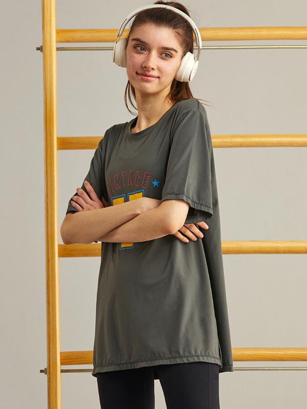 Loose Quick Dry Breathable Printed Sports T-Shirts Tops