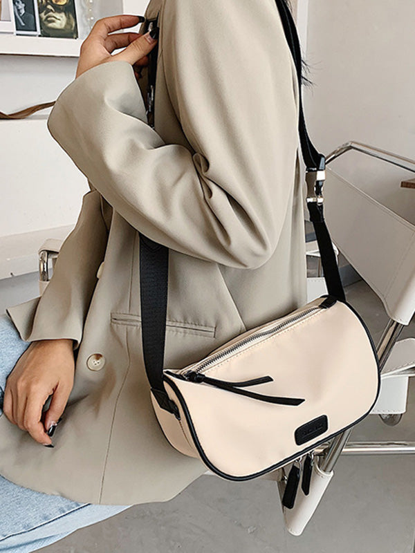 Casual Solid Color Oxford Cloth Shoulder Bag