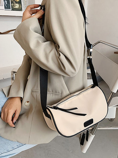Casual Solid Color Oxford Cloth Shoulder Bag
