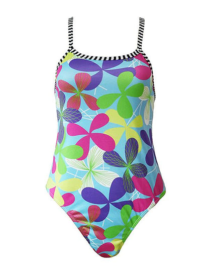 Hollow Back Floral One Piece Swimsuit