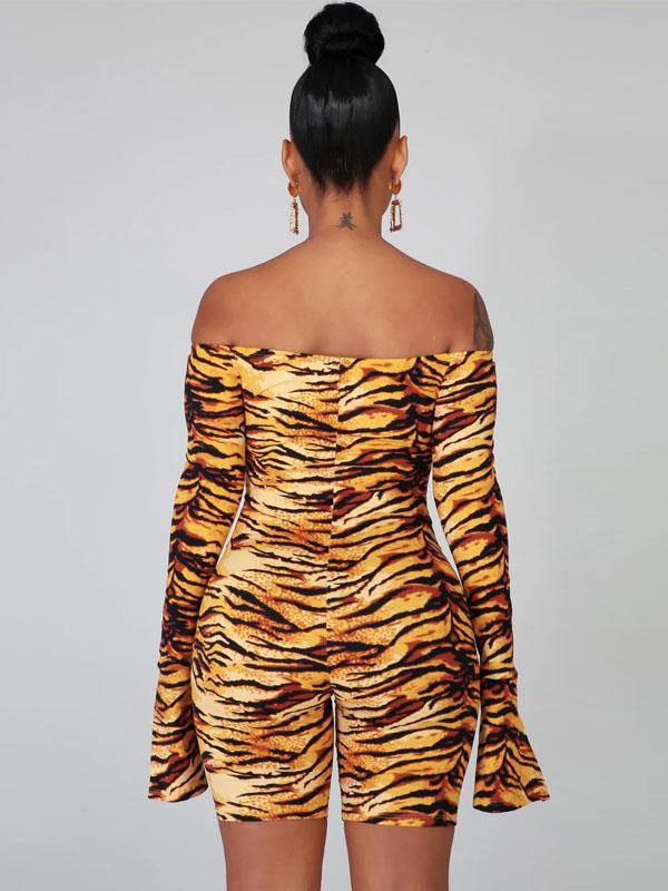 Sexy Printed Flared Sleeves Yoga Jumpsuits