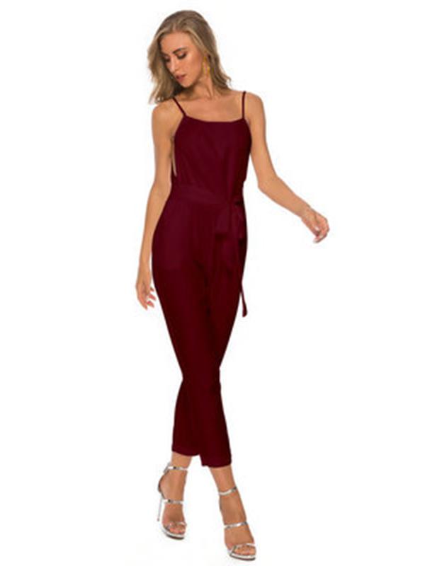4 Colors Spagetti-neck Jumpsuits