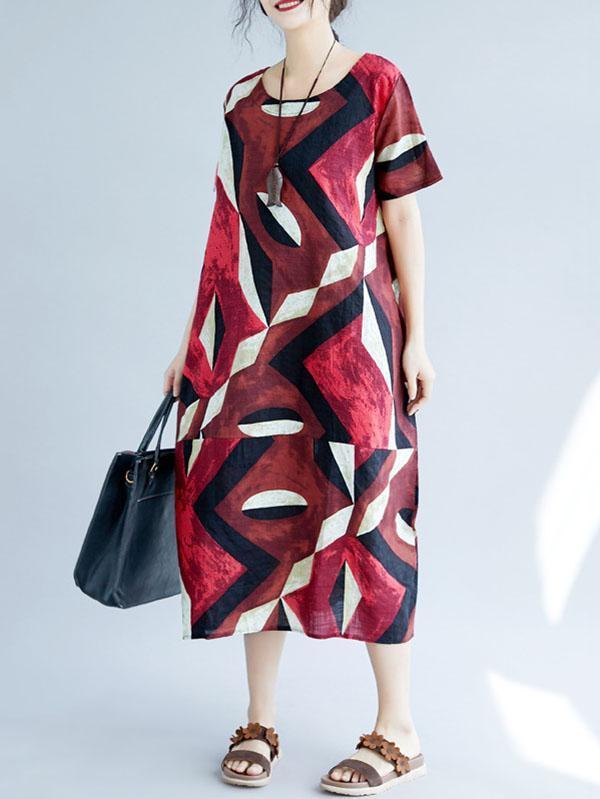 Original Printed Round-Neck Dress