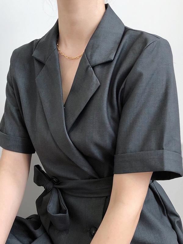 Original Solid Wide Leg Suit Jumpsuits