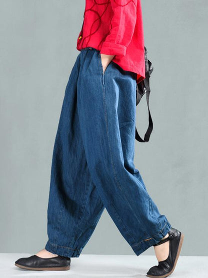 Loose Wide-leg Jean Harem Pants