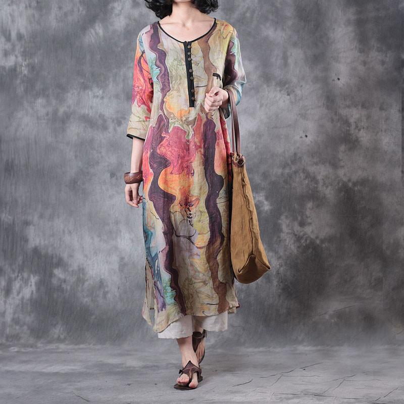 Women Summer Colorful Polyester Dress