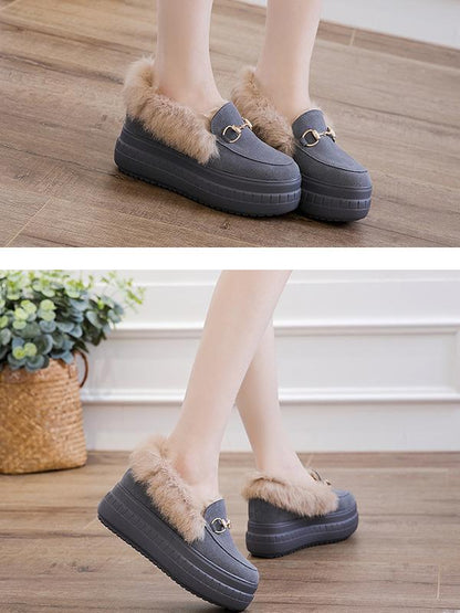 Thick-Bottomed Flaffy High Women Shoes