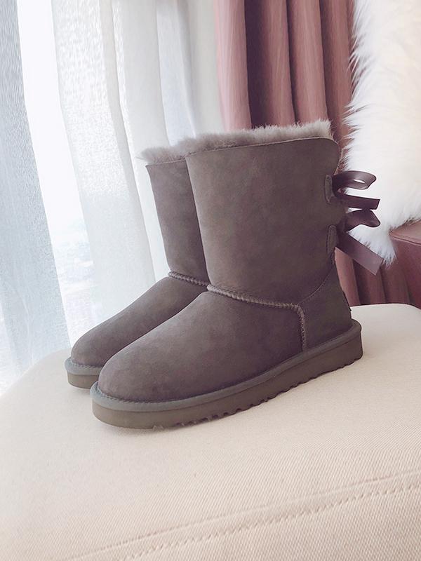 Plus Velvet Warm Ribbon Bow Wool Boots Uggs