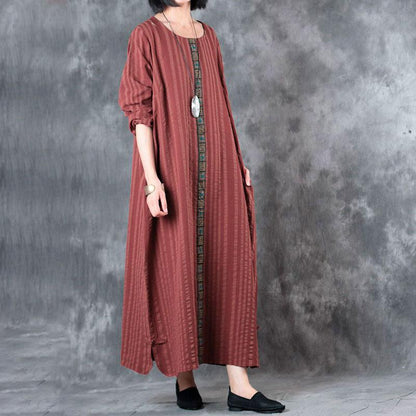 Autumn Loose Round Neck Long Sleeve-Dress For Women
