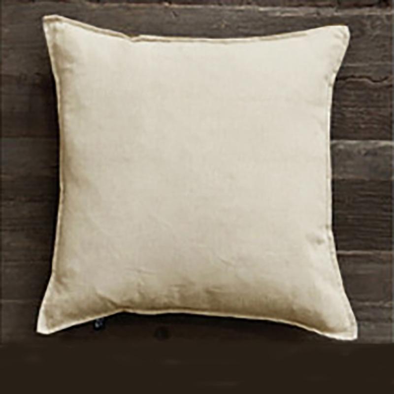 Cotton Linen Solid Color Square Shape Pillowcase