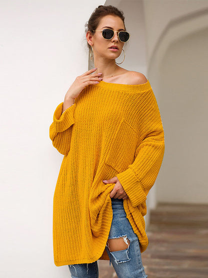 Loose Mid-length Knitted Sweater