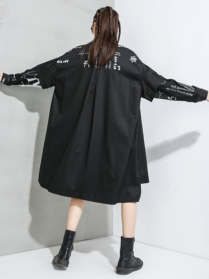 LOOSE STYLISH CROPPED SPLICING PRINT SHIRT
