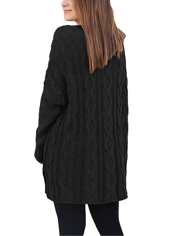 Asymmetric V-neck Sweater Tops