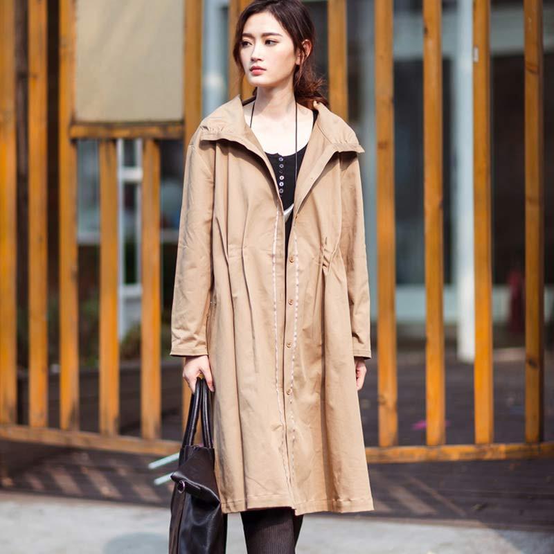 Casual Cotton Pleated Coat