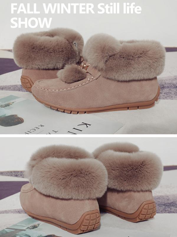 New Korean Artificial Fur Flip Cotton Shoes