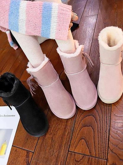 Flat Bottom Velvet Tassel Short Tube Snow Boots Uggs
