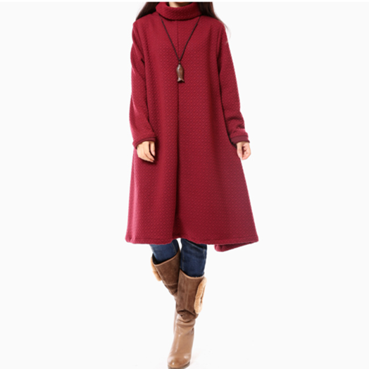 Women Long Sleeve Loose Fitting Winter Dress