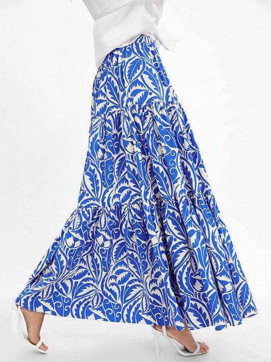 China Flower Printed Skirt