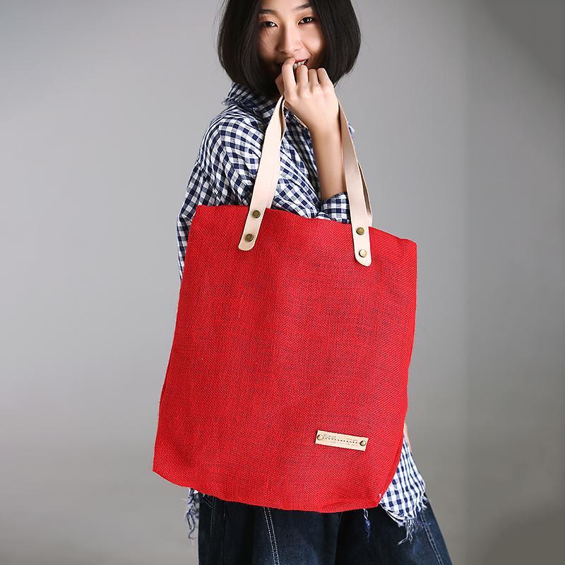 Canvas Female Big Bag Red Shoulder Bag