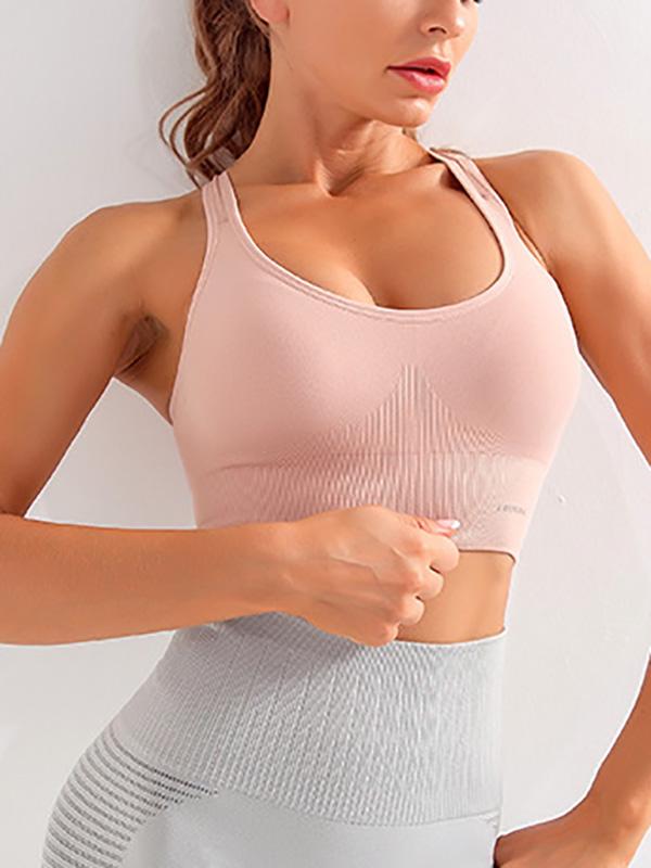 Solid Quick Dry Shockproof Sports Bra