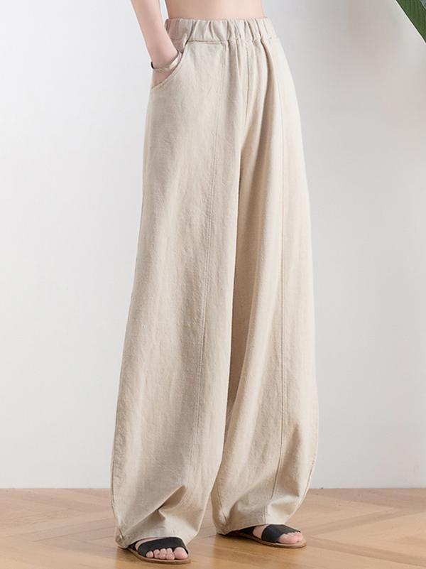Casual Solid Puff Pants Bottoms