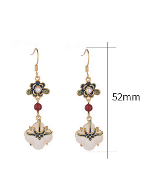 Vintage Flower-Embellished Split-Joint Earrings Accessories