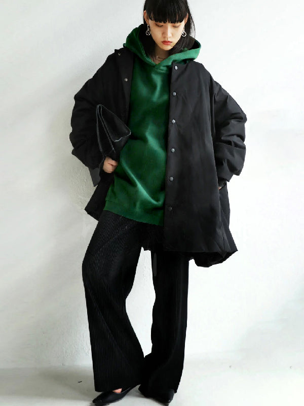 Simple Casual Solid Color Split-Joint Batwing Sleeves Hoodies