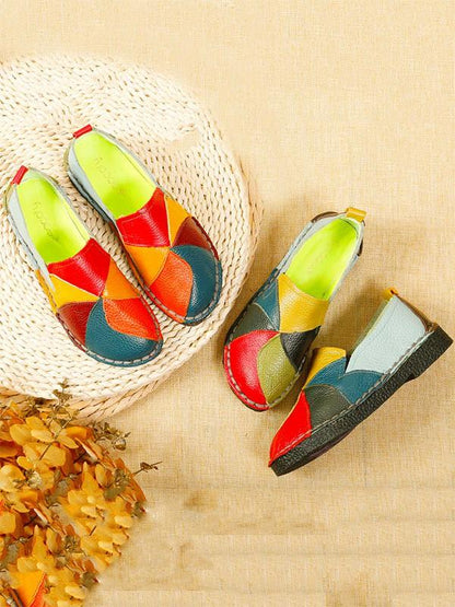 Multicolor Split-joint Slip-on Shoes