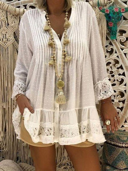 New Plus Size Lace Blouses Shirts