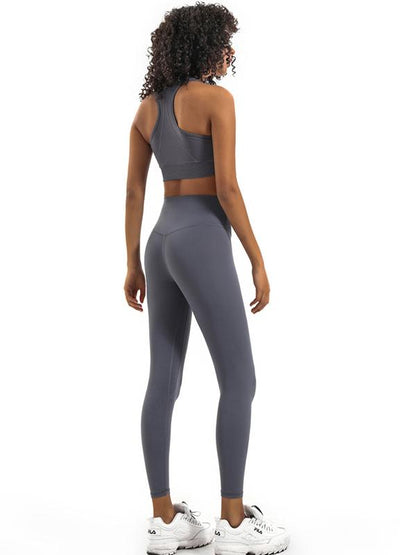 Wrap Solid High Waist Elastic Force Sports Leggings