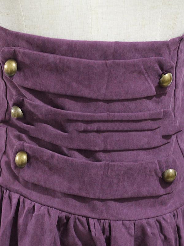 Plain High Waist Pleated Retro Skirt