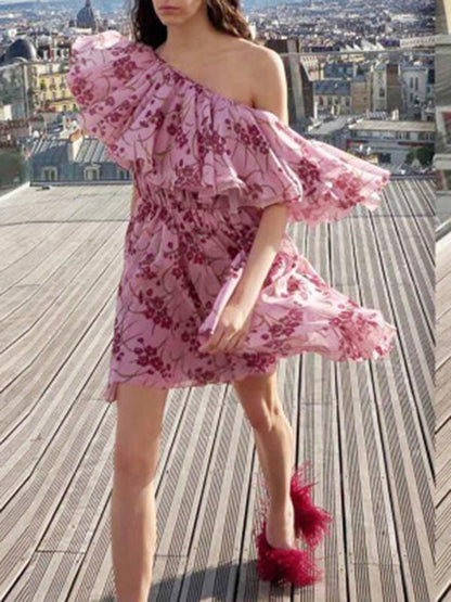 Floral Off-the-shoulder Mini Dress