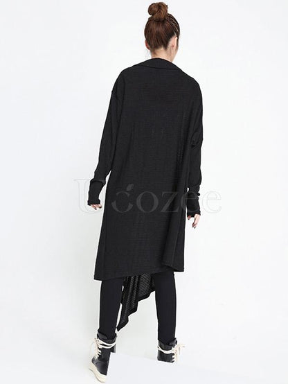 Loose Cropped Solid Goth Midi Dress