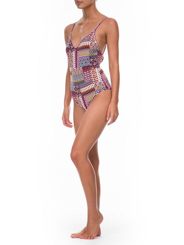 Conservative Spaghetti Strap One Piece Swimsuit