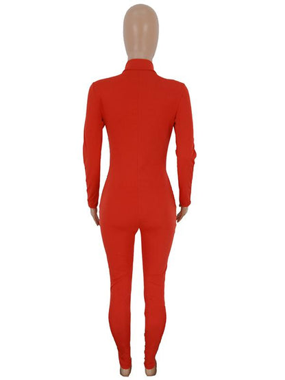 Fashion Casual Color-Block Sports Jumpsuits