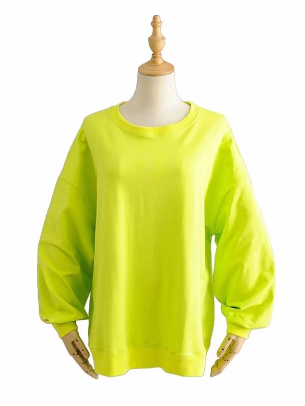 Fashion Casual Loose Solid Sweat Shirts