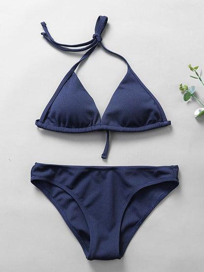 Solid Bandage Bikinis Swimwear