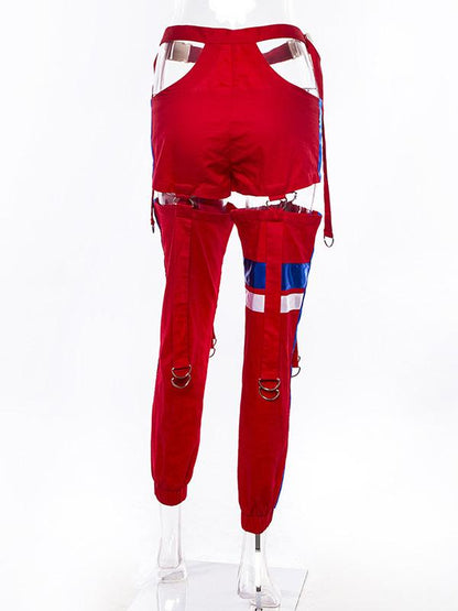 Breathable Hollow Waistband Wide Leg Athletic Pant