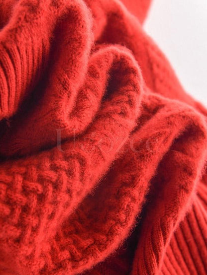 Vintage Loose V-neck Lantern Sleeves Sweater