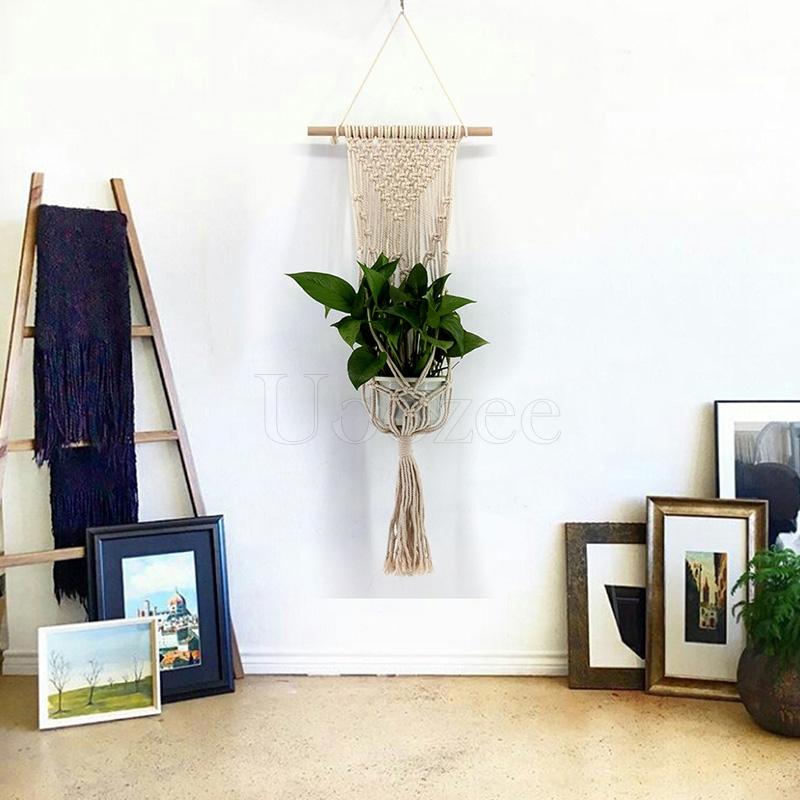 Tasseled Crochet Hanging Basket Decoration