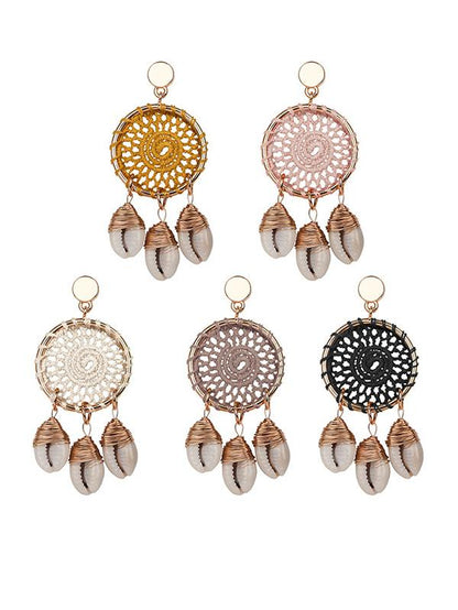 Rattan Shell Conch Hollow Earring Accessories