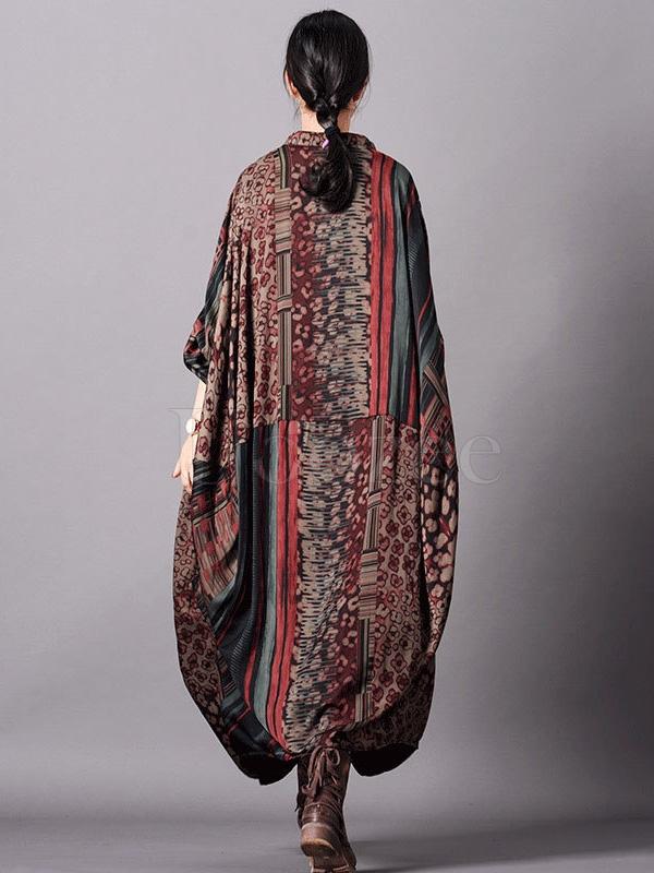 Super Loose Silk Vintage Long Dress