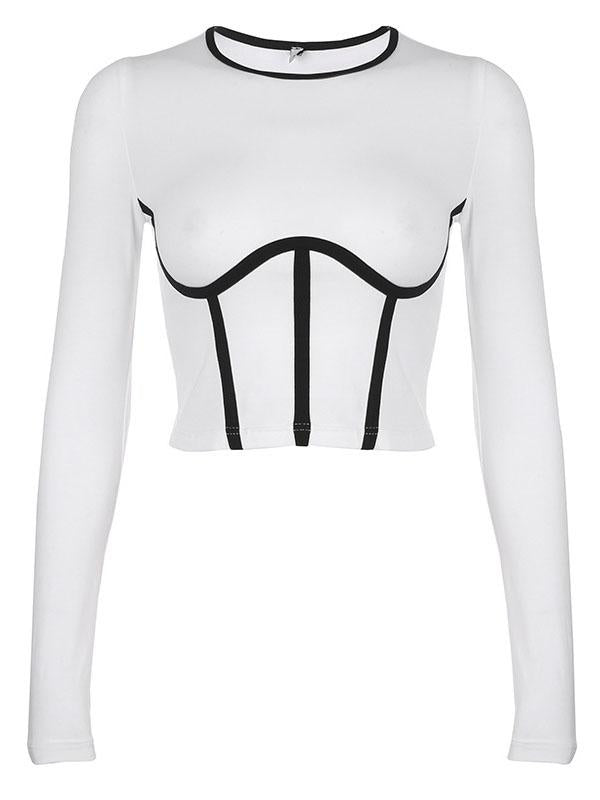 Simple Split-Joint Bodycon T-Shirt