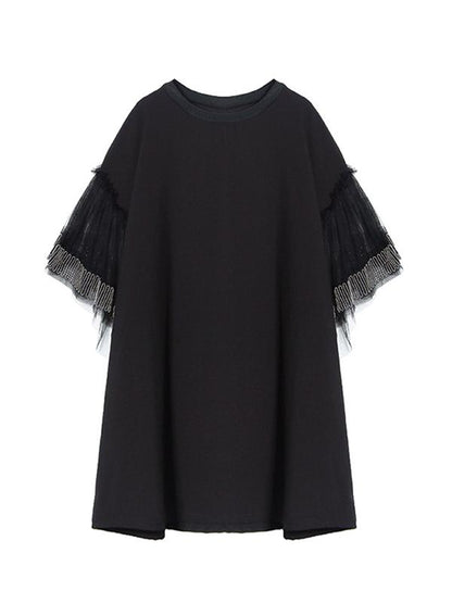 Loose Grenadine Split-joint Midi Dress