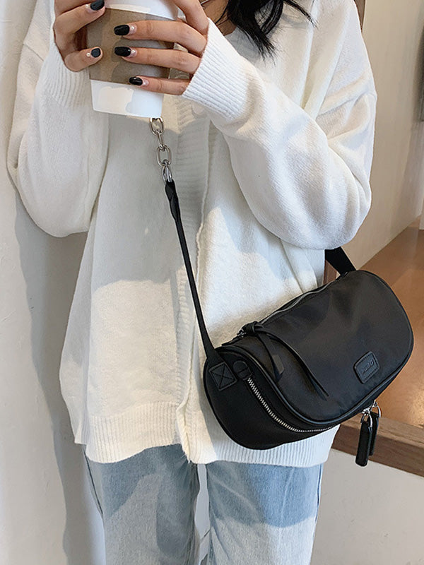 Casual Solid Color Oxford Cloth Shoulder Bag